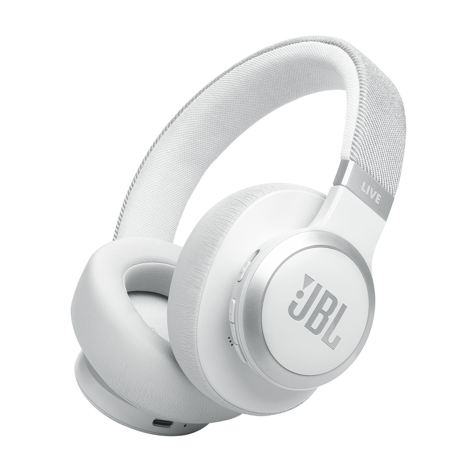 JBL Live 770NC - White - Wireless Over-Ear Headphones with True Adaptive Noise Cancelling - Hero